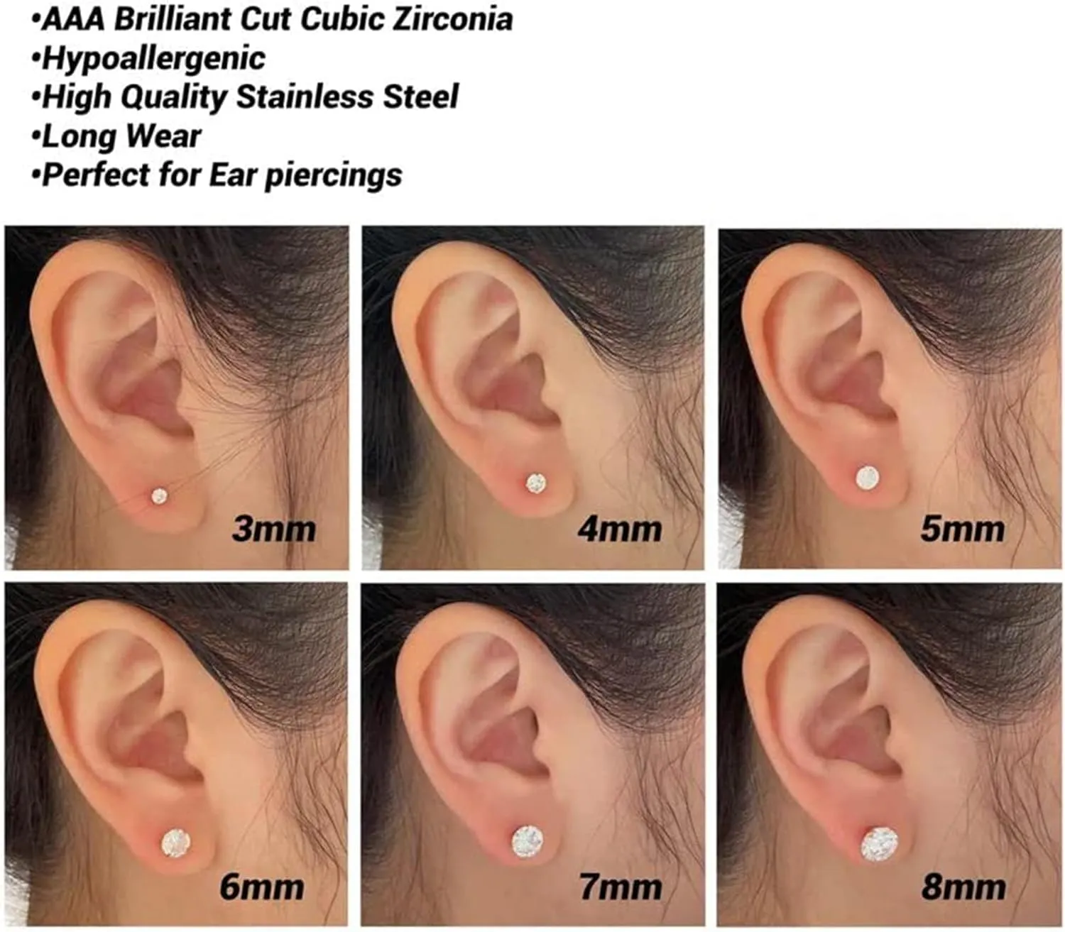 10 Pairs Earring Sets for Multiple Piercing 14K Gold Plated Studs Earrings and Hoops Set Hypoallergenic Small Hoop CZ Stud Earing for Women Men