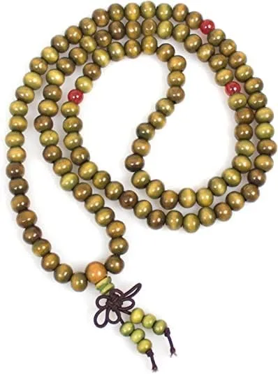 108 Mala Beads Bracelets Meditation Necklace 3pc 8mm Wood Prayer Beads Buddhist Wooden Necklace for Men and Women