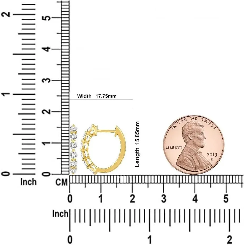 10K Gold or Silver Lab Grown Diamond Hoop Earrings (1 cttw, E-F Color, VS1 Clarity)