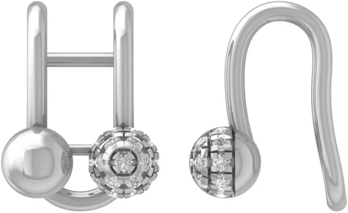10K Yellow, White Gold or Sterling Silver Diamond Ear Cuffs Dangle Earrings (1/6 cttw, I2-I3 Clarity, I-J Color)