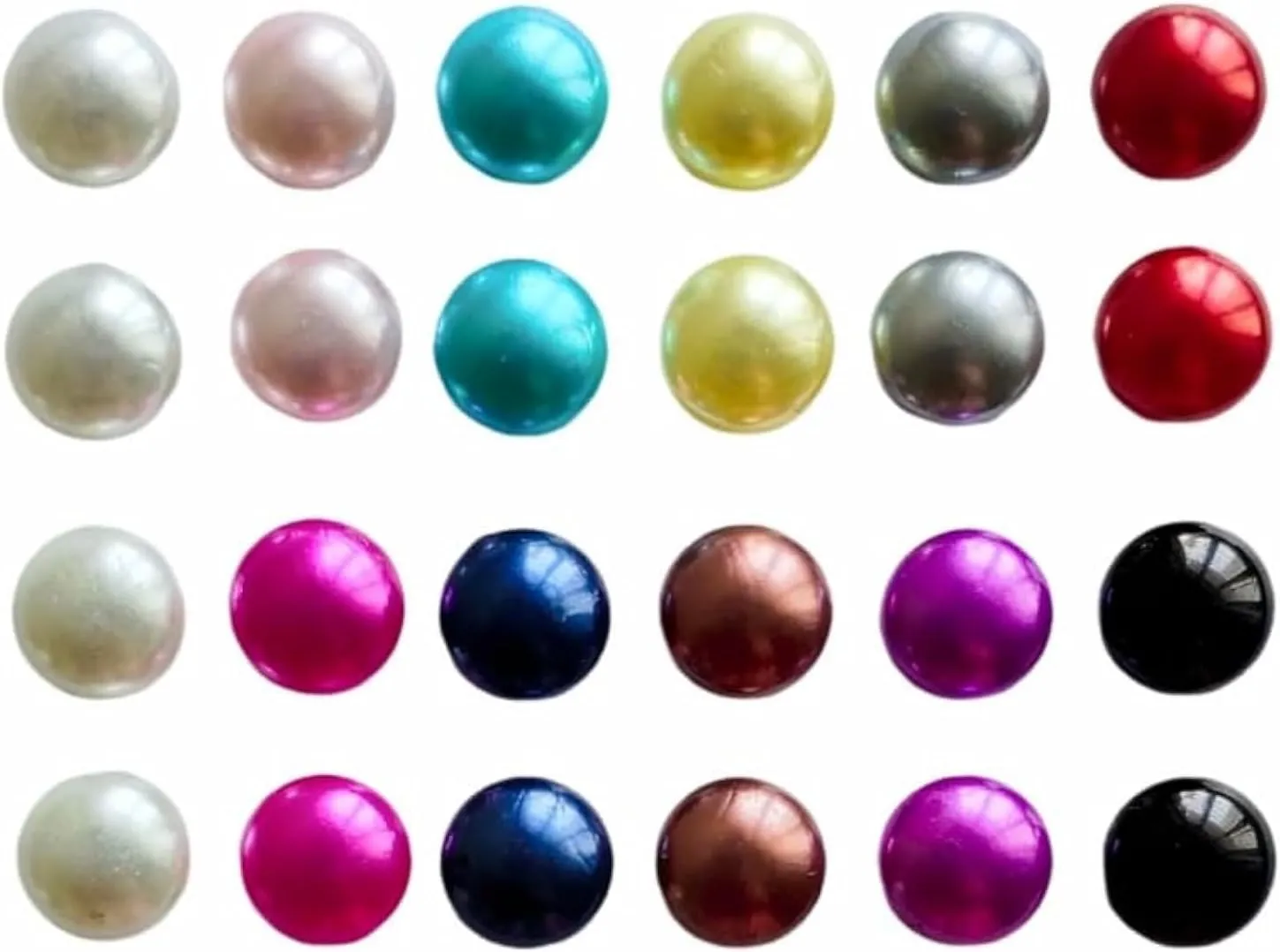 12 Pairs of 8mm Colorful Faux Pearl Earrings For Women  Fashion Jewelry Set