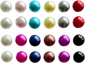 12 Pairs of 8mm Colorful Faux Pearl Earrings For Women  Fashion Jewelry Set