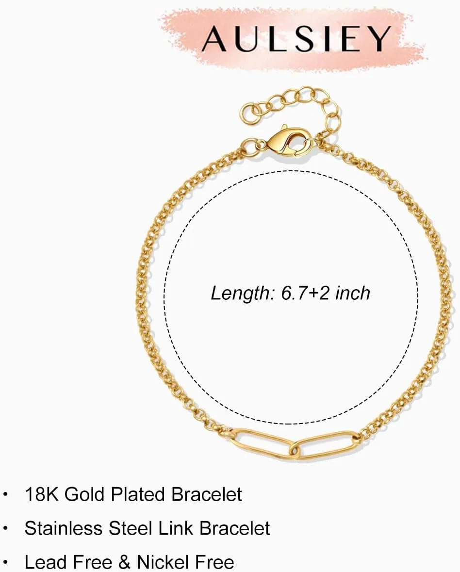 1/2/3 PCS Friendship Bracelet for Women, Stainless Steel Link Bracelets for Best Friend/Mother Daughter/Sister