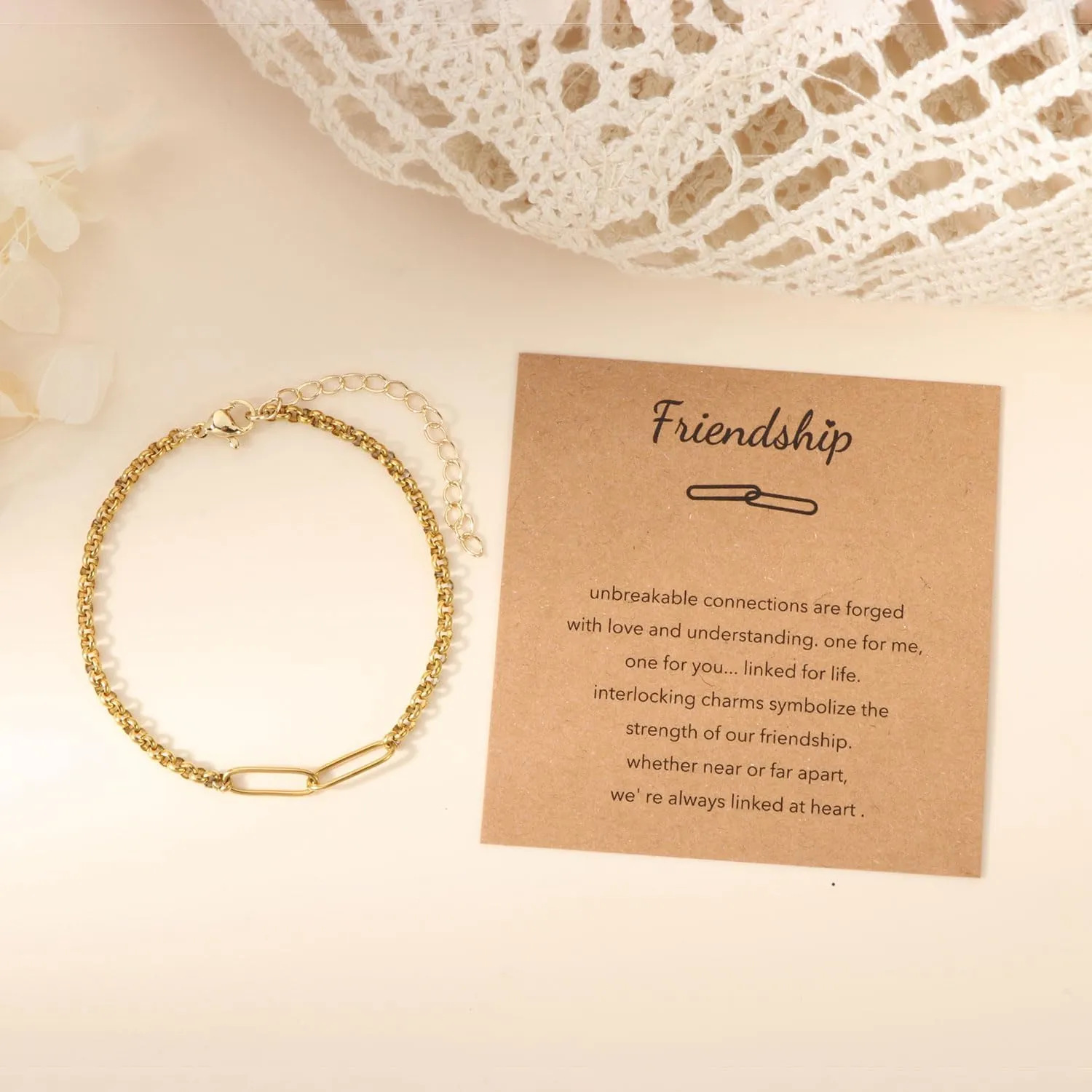 1/2/3 PCS Friendship Bracelet for Women, Stainless Steel Link Bracelets for Best Friend/Mother Daughter/Sister