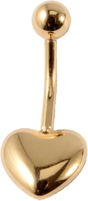 14G Heart Belly Button Ring for Women Surgical Steel Curved Bar Barbell Belly Navel Piercing Studs Minimalist Body Piercing Jewelry