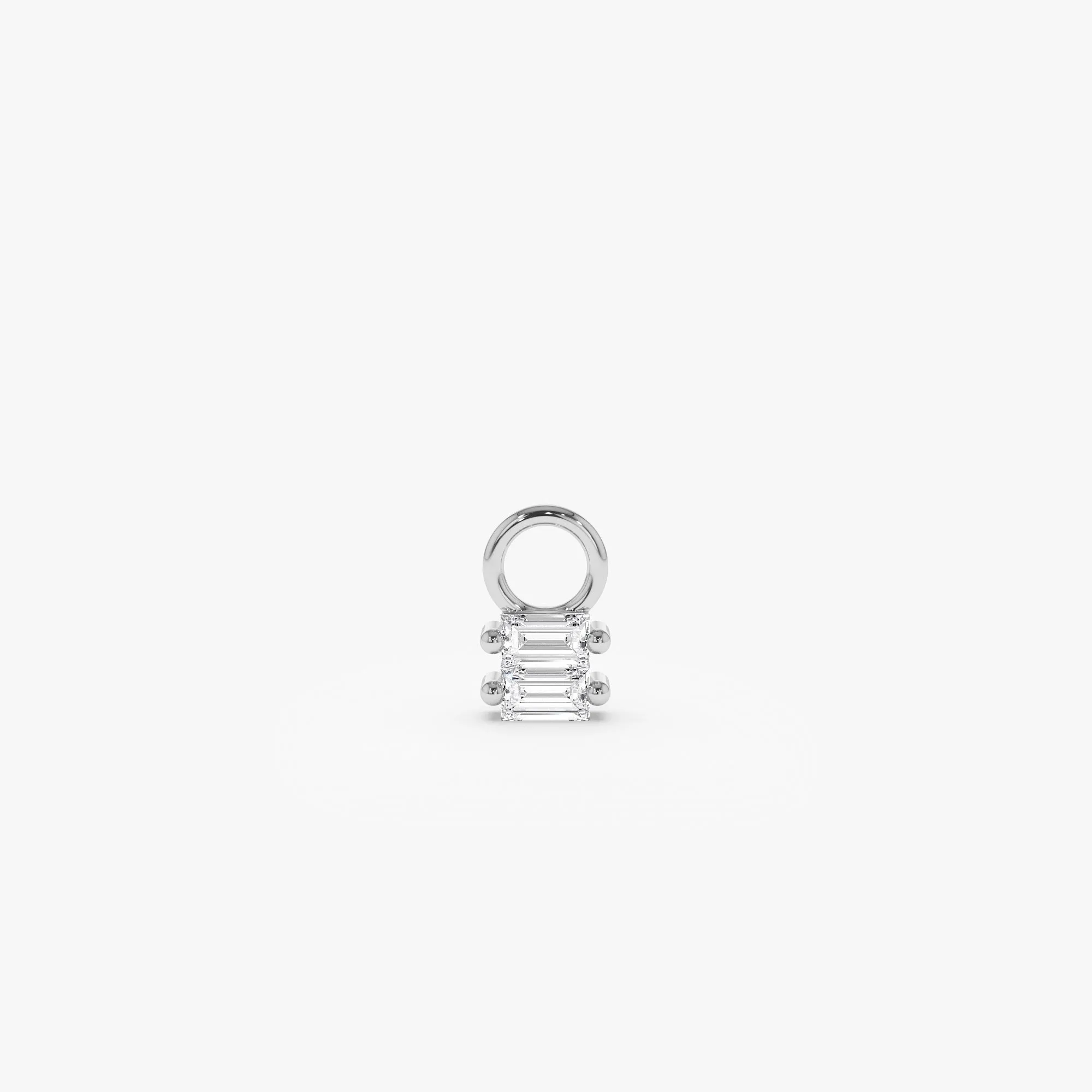 14k Double Baguette Hoop Charm