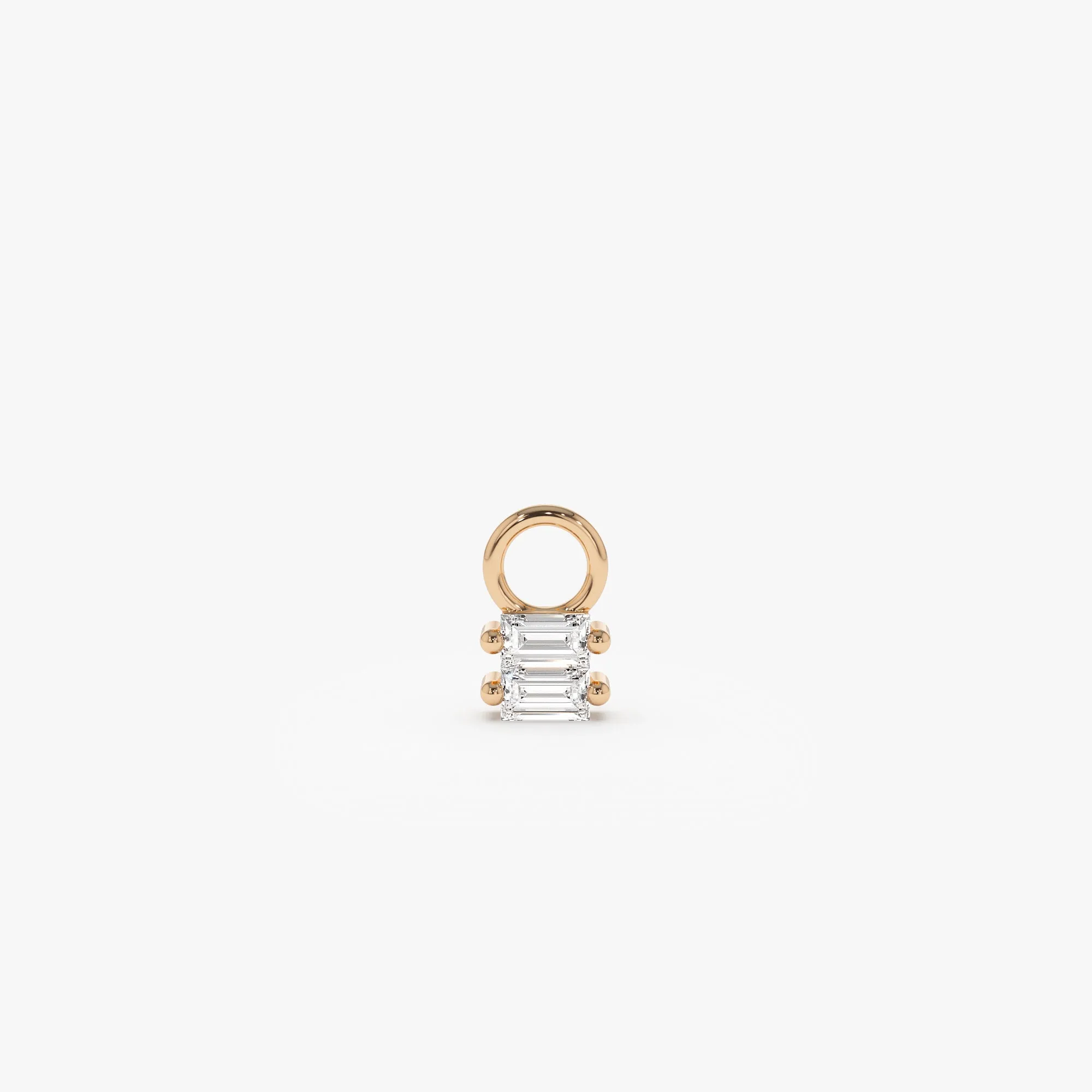 14k Double Baguette Hoop Charm