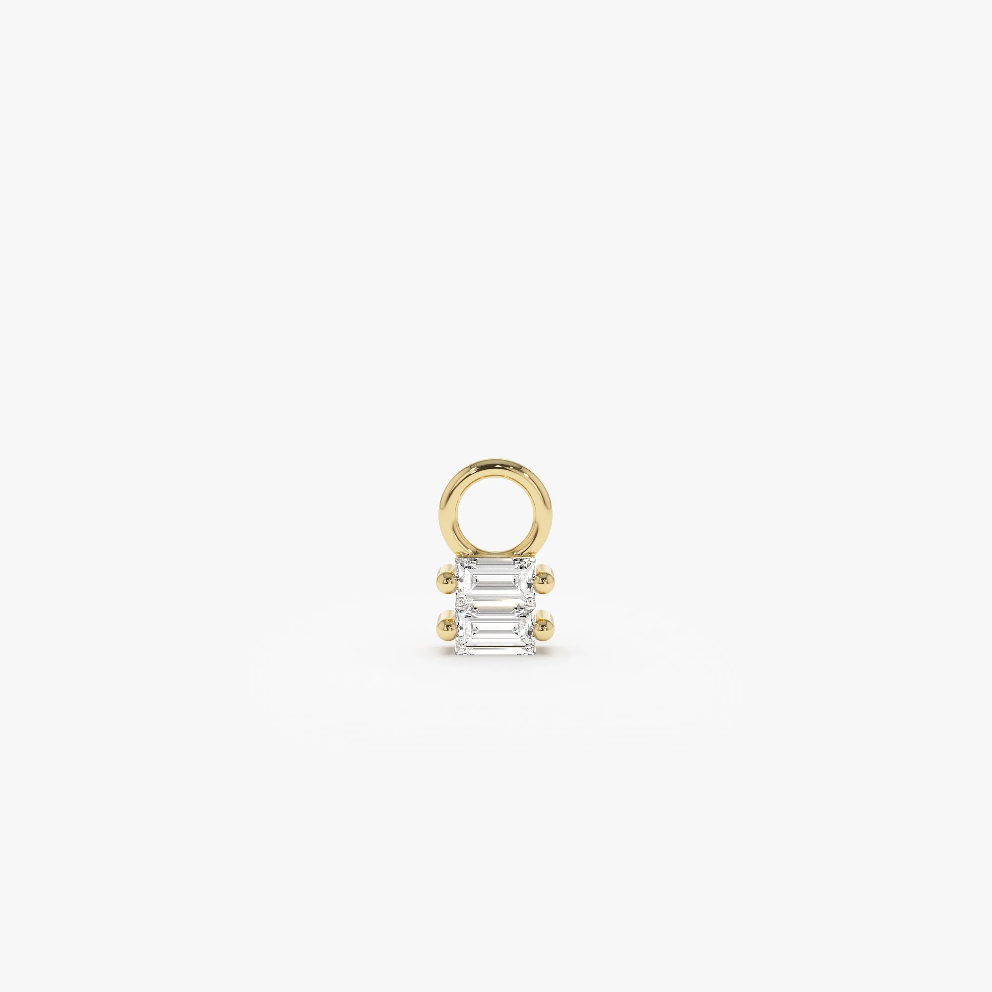 14k Double Baguette Hoop Charm