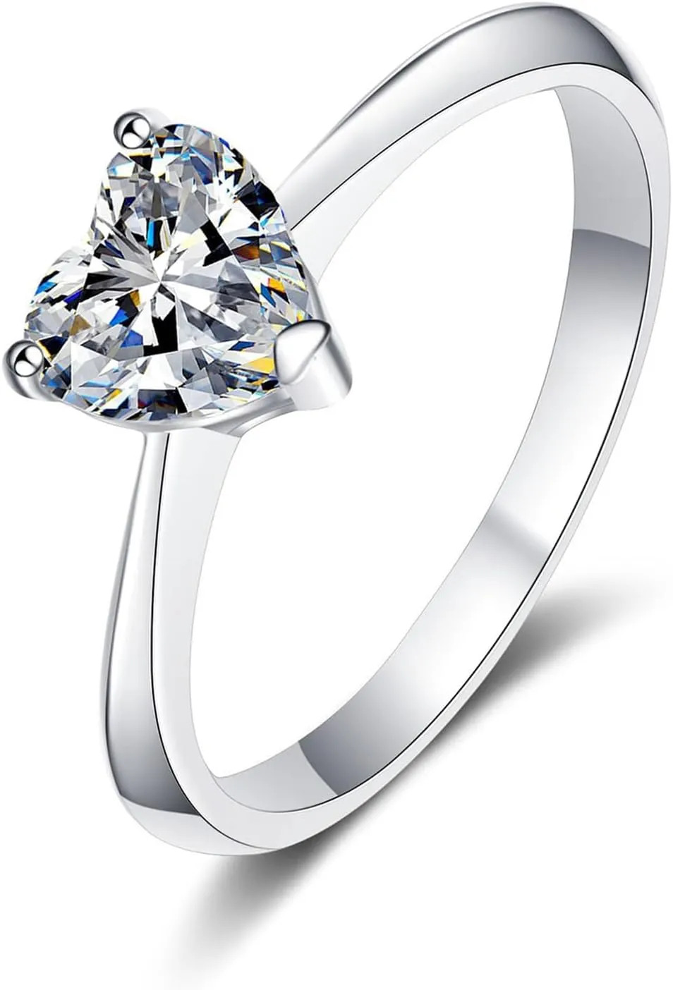 14K Gold 0.5, 1 & 2 Carat Heart-shaped Radiance Diamond Engagement Rings for Women | D-color VVS2 Excellent Cut | Promise Ring
