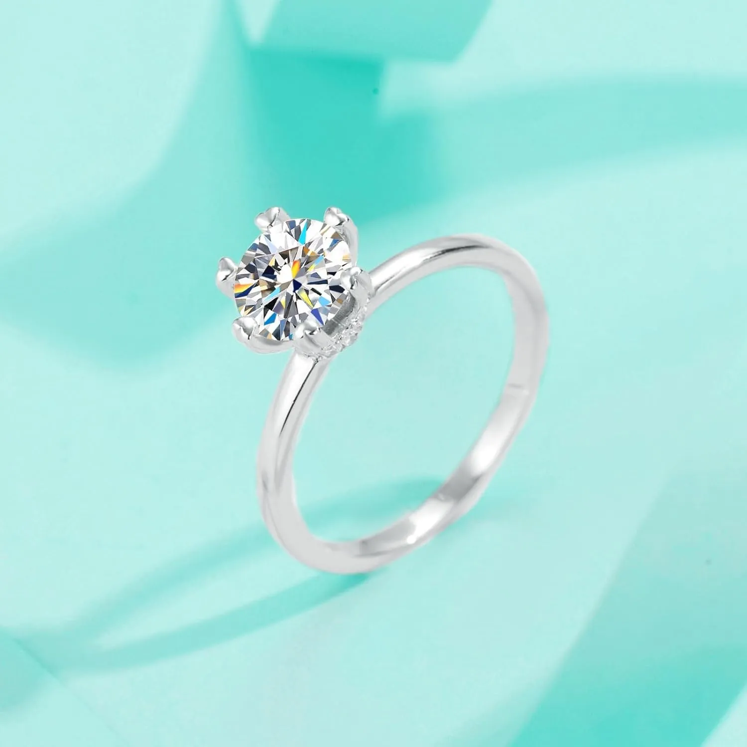 14K Gold 1ct Diamond Women's Engagement Rings,Diamond Band Ring with Round Cut, VVS1 D-Color, Promise Rings for Women