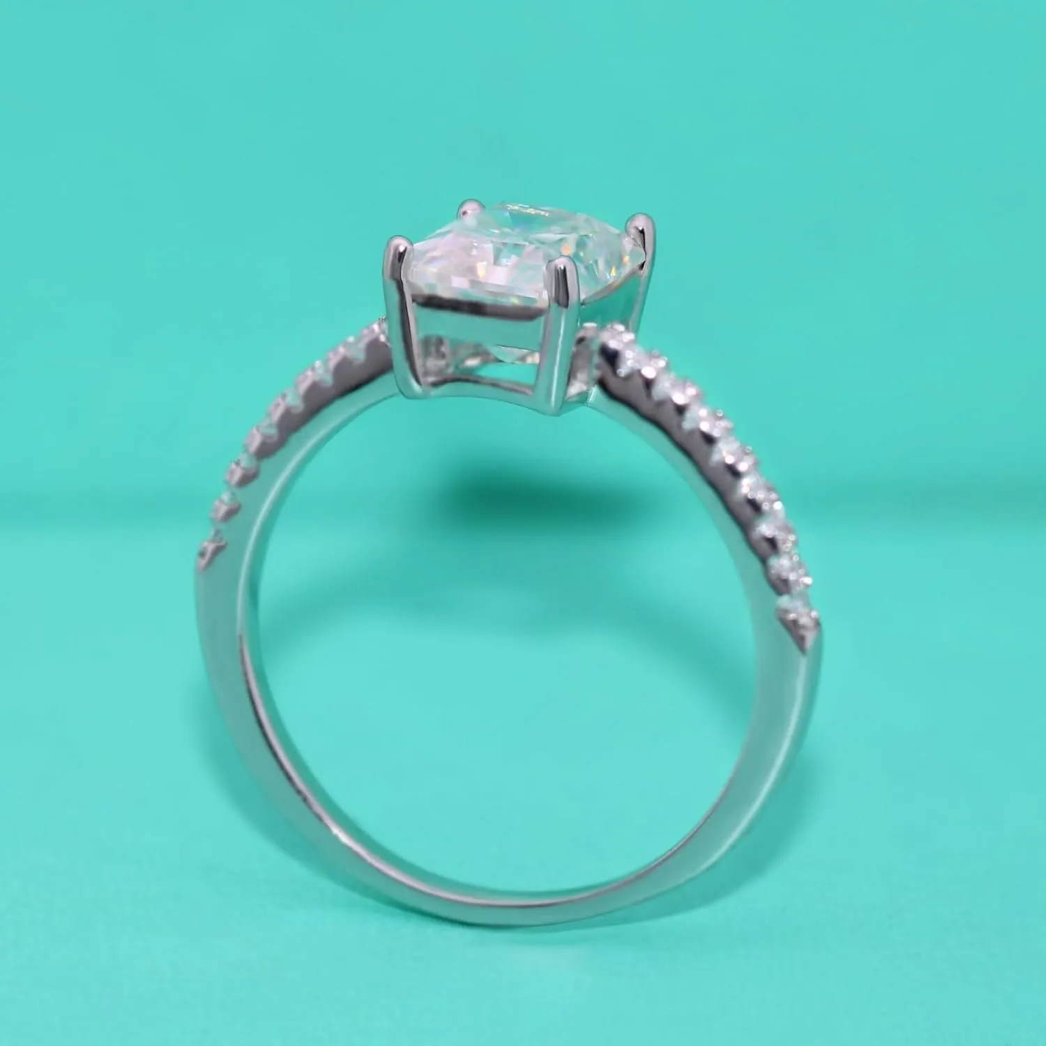 14K Gold Engagement Rings for Women Classic 4-Prong Setting, 1/2 Carat Radiant Cut Diamond Ring, VVS1 D-Color, Promise Rings for Her