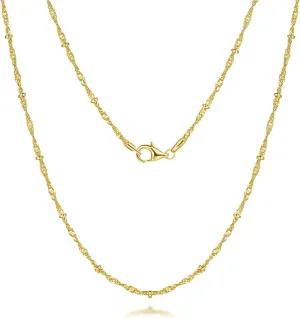 14K Gold Necklaces for Women Mens Necklace for Men 14K Gold Chain for Men Rope Chain Necklace for Women Beaded Necklaces for Mens Striking 16-26IN