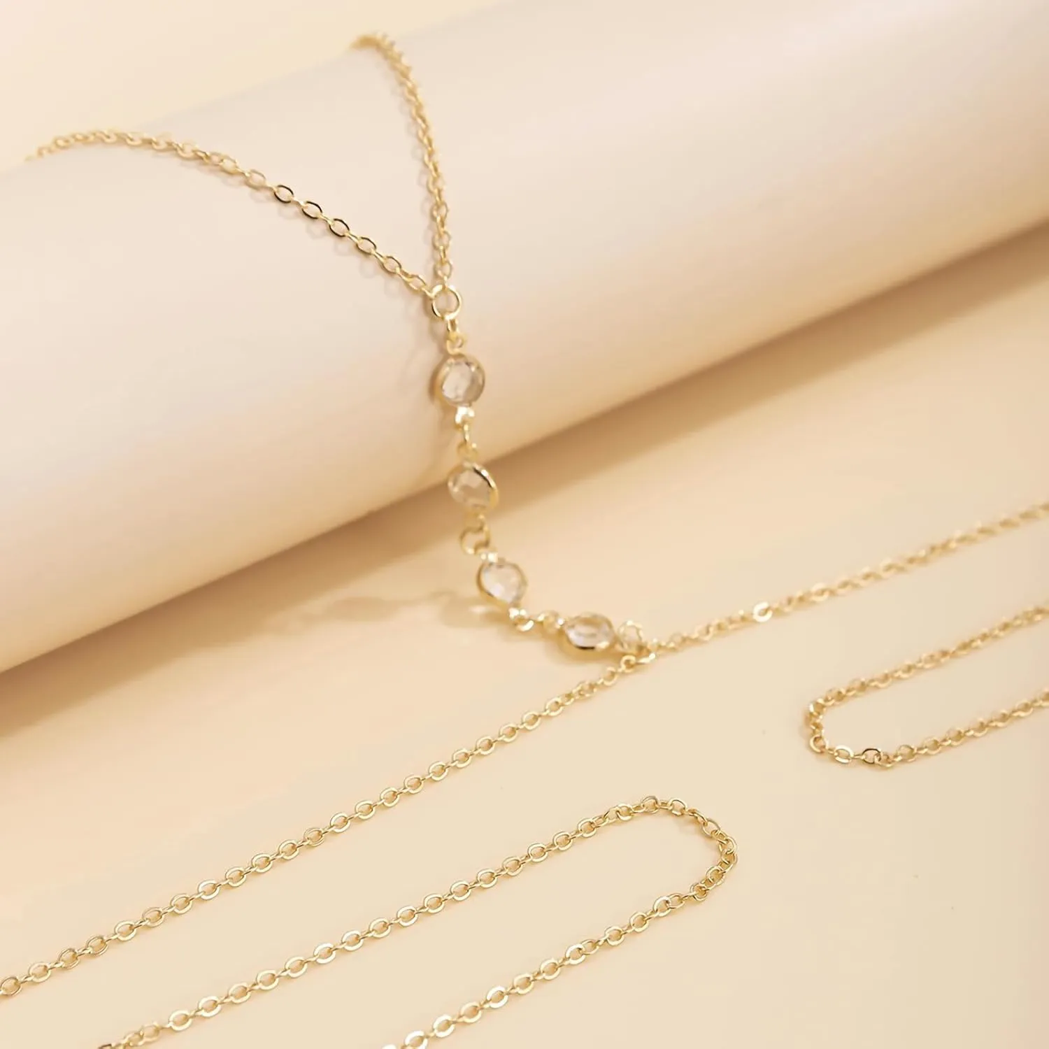 14K Gold Sexy Body Chains for Women, Layered Rhinestone Crossover Bikini Bra Body Jewelry, Summer Beach Crystal Belly Waist Chain