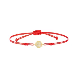 14k Solid Gold Clover Bracelet | Delicate Gold Macrame Bracelet | Flower Charm Bracelet | Friendship Bracelet | Woven Bracelet