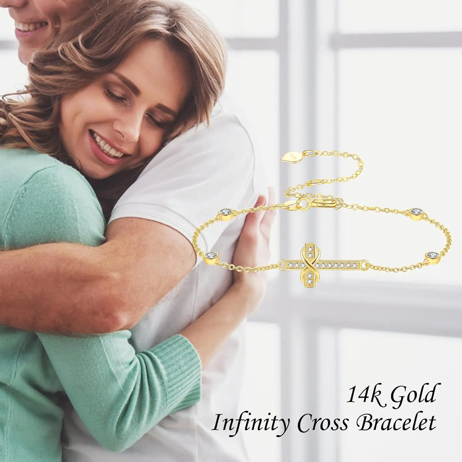 14k Solid Gold Dainty Bracelet14k Real Gold Delicate Gift For Women Christmas Birthday Valentine'S Day Gift