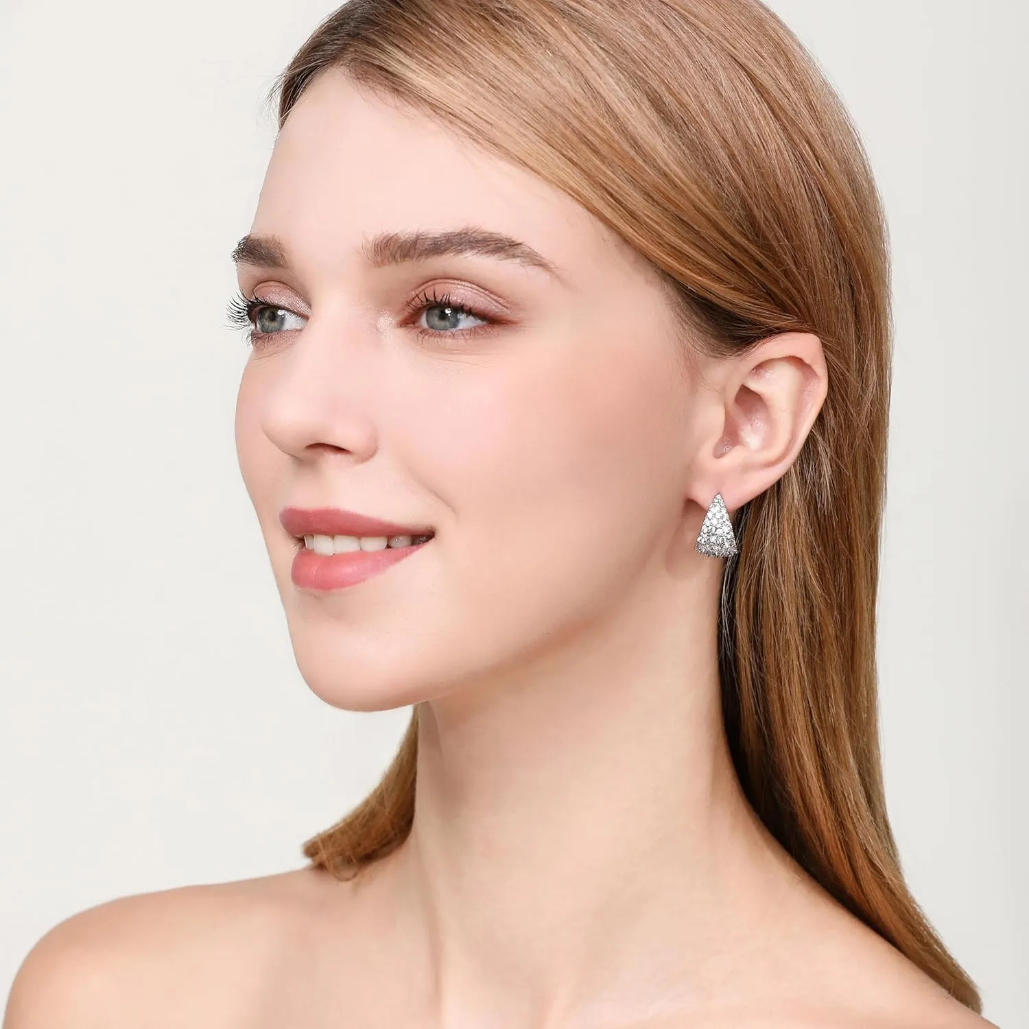 14K White Gold Plated Silver Hoop Earrings for Women, Light Weight Huggie Earrings for Women20mm,30mm,40mm Trendy CZ Drop Dangle Earrings with S925 Stertling Silver Post, Hypoallergenic Jewelry for Gifts.