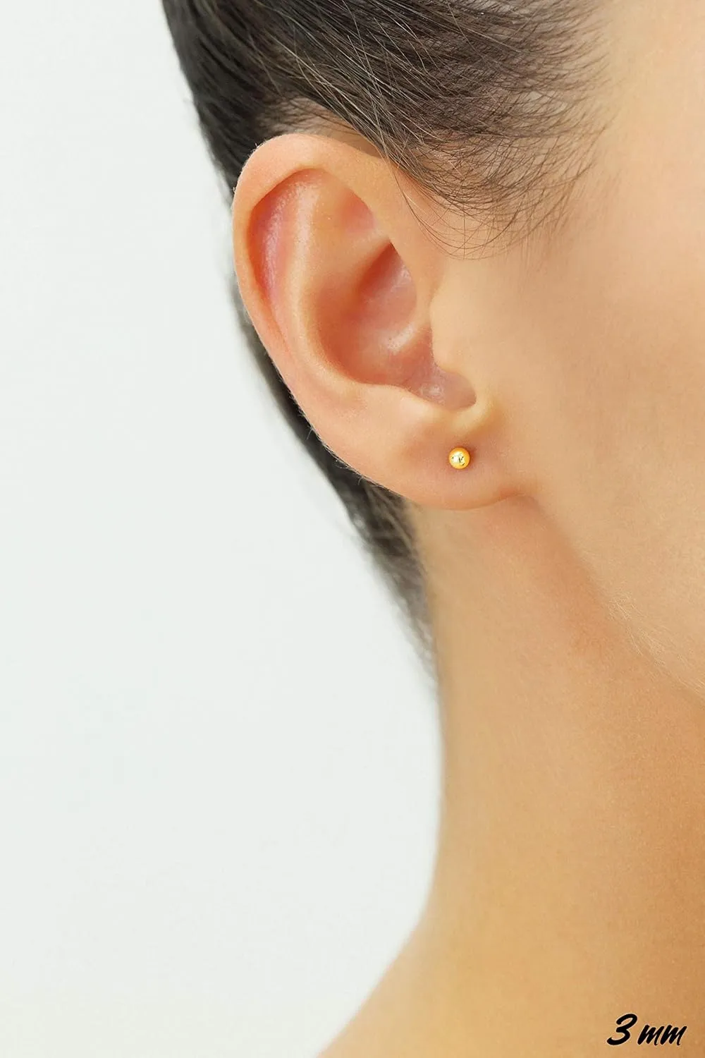 14k Yellow Gold Ball Stud Earrings with Secure Screw-backs