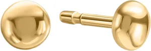 14K Yellow Gold Stud Earrings, Push Back, Minimalist, Formal, No Gemstone, 2 Count, Polished, Nickel Free