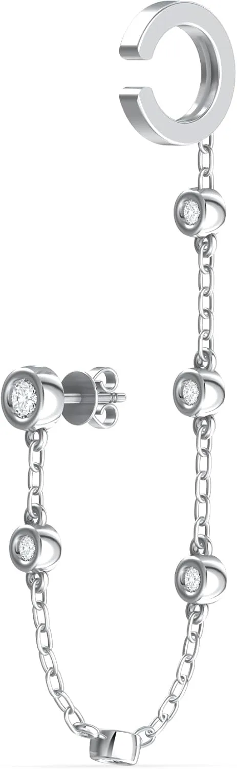 14K Yellow or White Gold Diamond Ear Cuff Dangle Earring (1/3 cttw, I2-I3 Clarity, I-J Color)