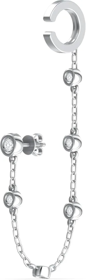 14K Yellow or White Gold Diamond Ear Cuff Dangle Earring (1/3 cttw, I2-I3 Clarity, I-J Color)