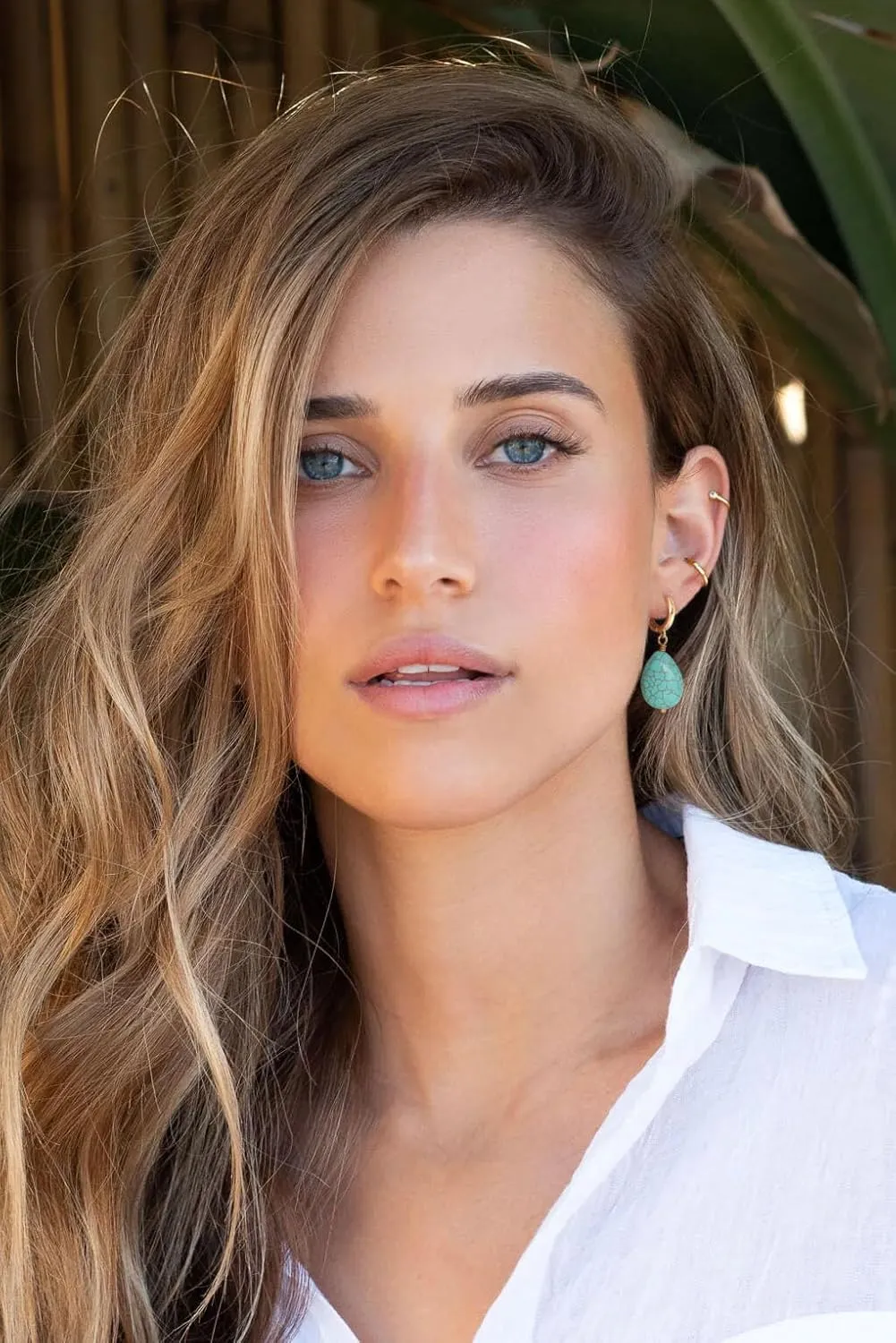 18K Gold Evil Eye Cross Huggie Hoop Earrings Dainty Simple Turquoise Drop Dangle Earrings for Women CZ Cute Earrings