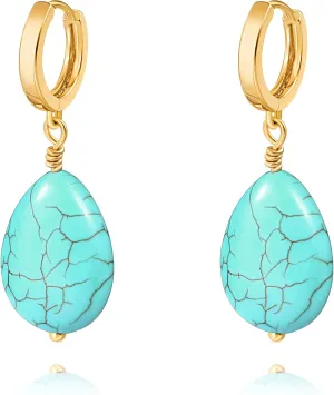 18K Gold Evil Eye Cross Huggie Hoop Earrings Dainty Simple Turquoise Drop Dangle Earrings for Women CZ Cute Earrings