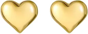 18K Gold Plated & Silver Chunky Heart & Bow Earrings for Women, Chunky Heart Dangle Hoops/Tiny Studs, Kawaii Dainty Hypoallergenic Jewelry for Multiple Piercings, Gift for Her