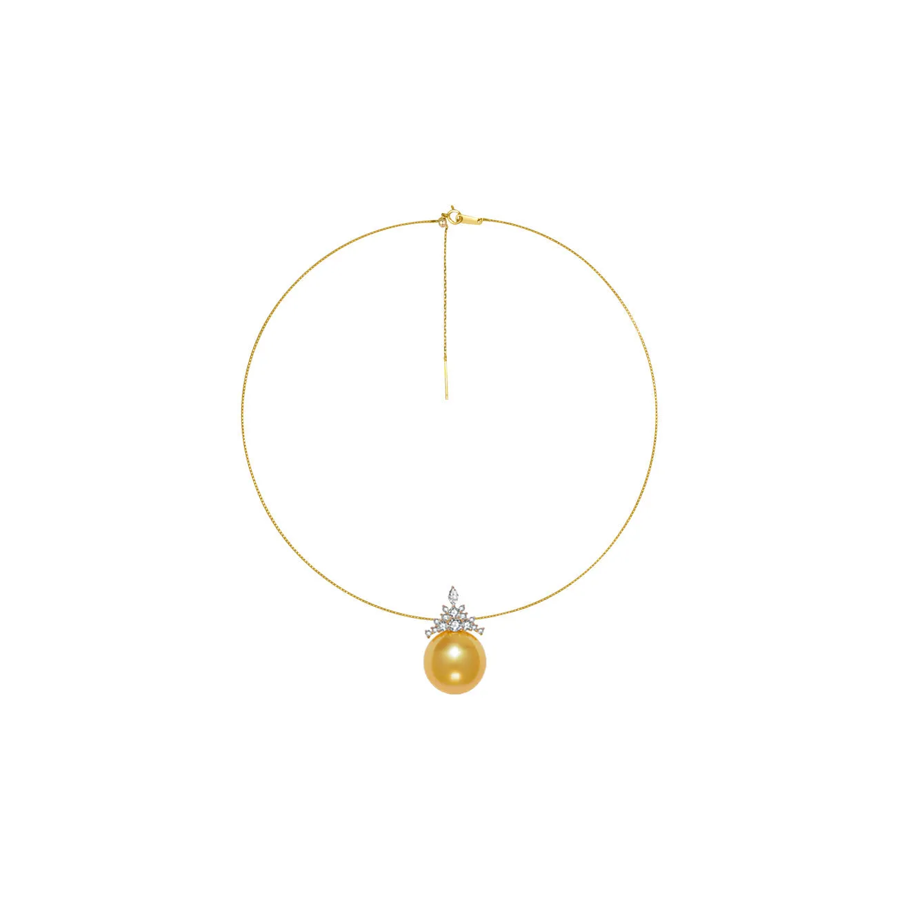 18K Solid Gold Pearl Necklace KN00005