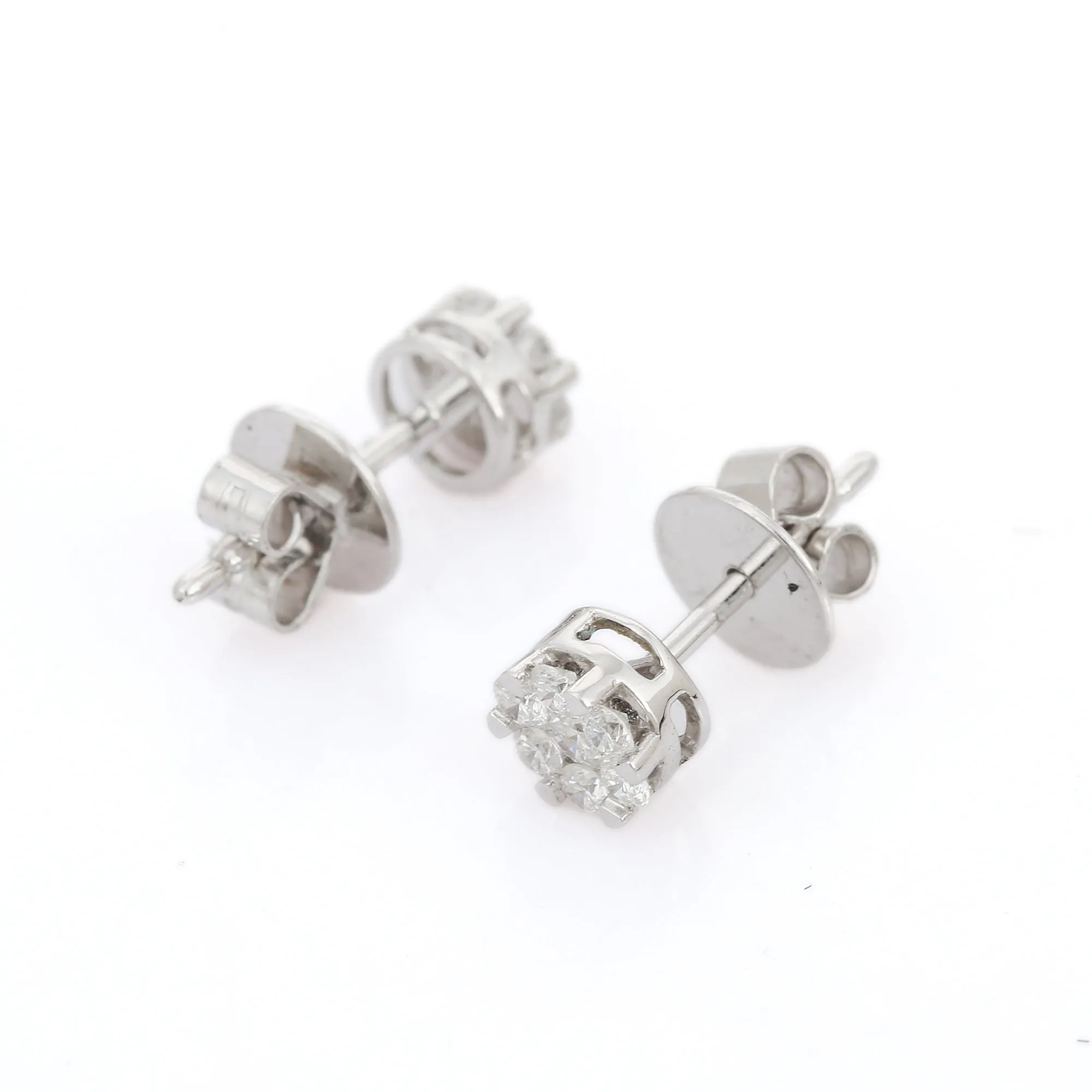 18K White Gold Diamond Studs Earrings