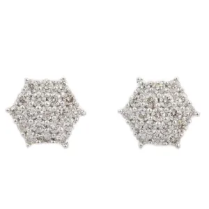 18K White Gold Diamond Studs Earrings