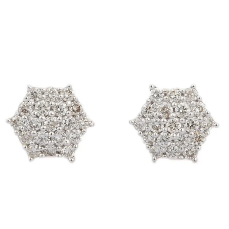 18K White Gold Diamond Studs Earrings