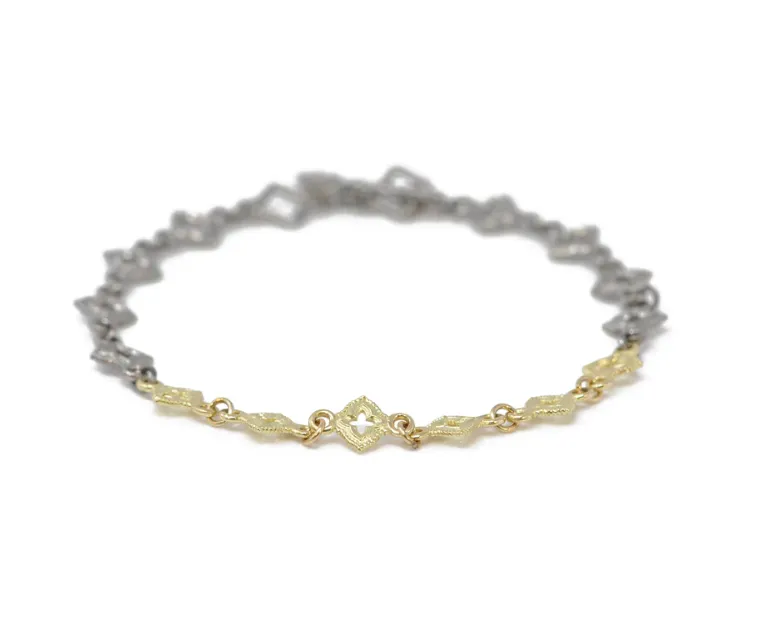 18KY Crivelli Scroll Chain Bracelet