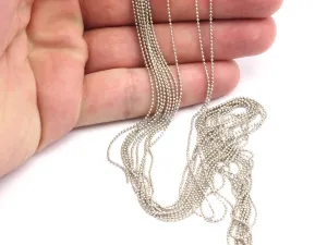 1mm Silver Ball Chain, 30 Meters - 99 Feet (1mm) Silver Tone Brass Faceted Ball Chain Z030