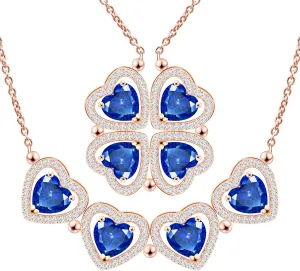 2 IN 1 Lucky Four Leaf Clover Necklaces for Women, Shamrock CZ Birthstone folding Heart Necklace, Extendable & Foldable Jewelry Gifts
