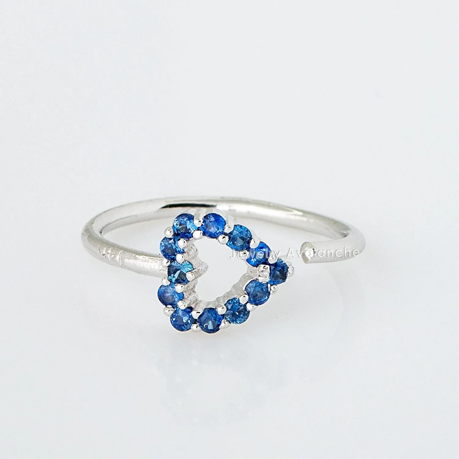 20G 14K Gold Heart Nose Ring, 0.11ctw Blue Sapphire Gemstone Nose Hoop, Twist-open 5/16"(8mm) Nose Ring, September Birthstone Hoop Unisex