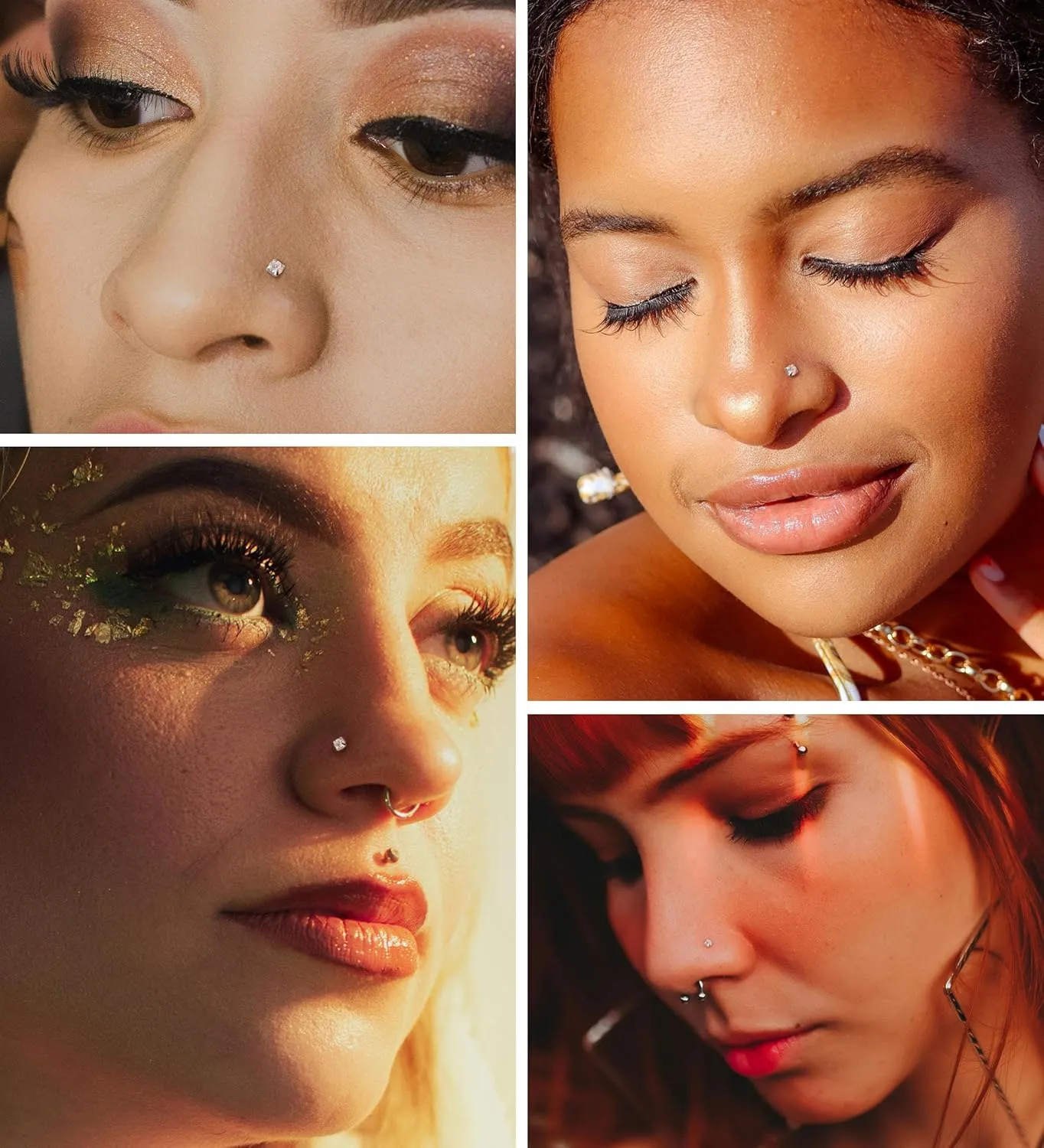 20G 18G Threadless Nose Studs for Women Men 316L Surgical Steel Push in Flat Back Earrings CZ Lip Labret Nose Rings Studs Cartilage Helix Conch Medusa Nostril Tragus Piercing Jewelry (Silvery)