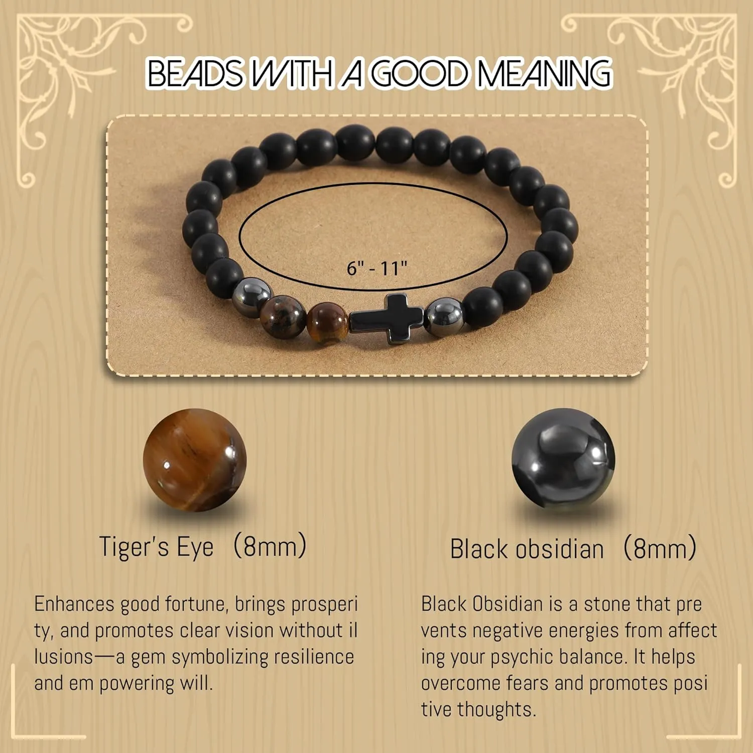 21th, 30th, 40th, 50th, 60th Birthday Gifts for Him, Adjustable Beads Bracelets for Men, Birthday Gifts for Men, Jewelry Gifts for Son Father Brother Husband