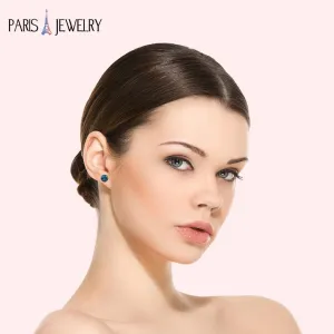 24K Yellow Gold Plated Stud Earrings | 2 Cttw Created Earring | Yellow Gold Plated Alexandrite BirthStone Earrings Jewelry | Round Stud Earrings | Pushback Back Finding | 4 Prongs Settings Earring | Gift for Women