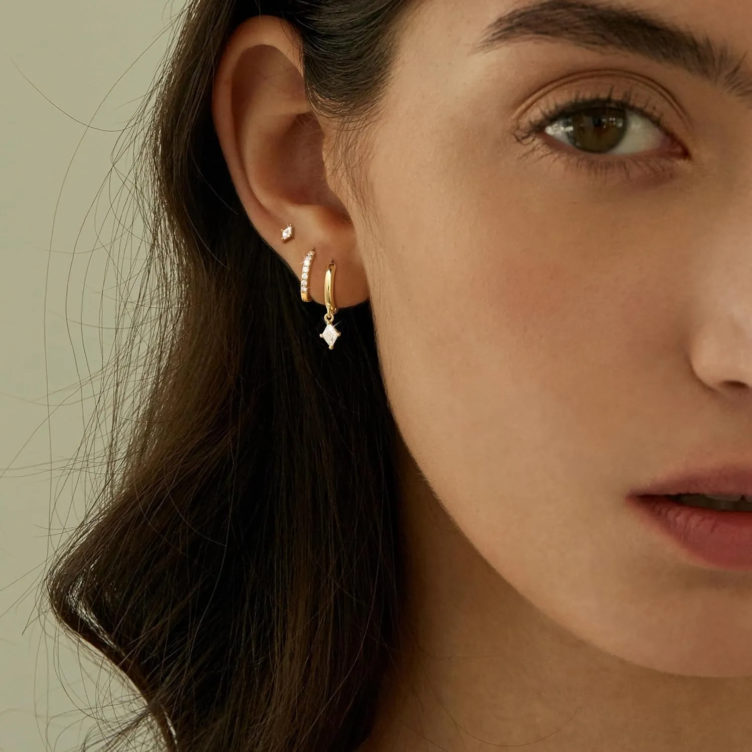 3 Pairs Gold Hoop Earrings Set for Women Dainty Stud Earrings Trendy Small 14K Gold Plated Hypoallergenic Dangle Earrings Cartilage Huggie Hoop Earrings Gold Jewelry for Women Gifts