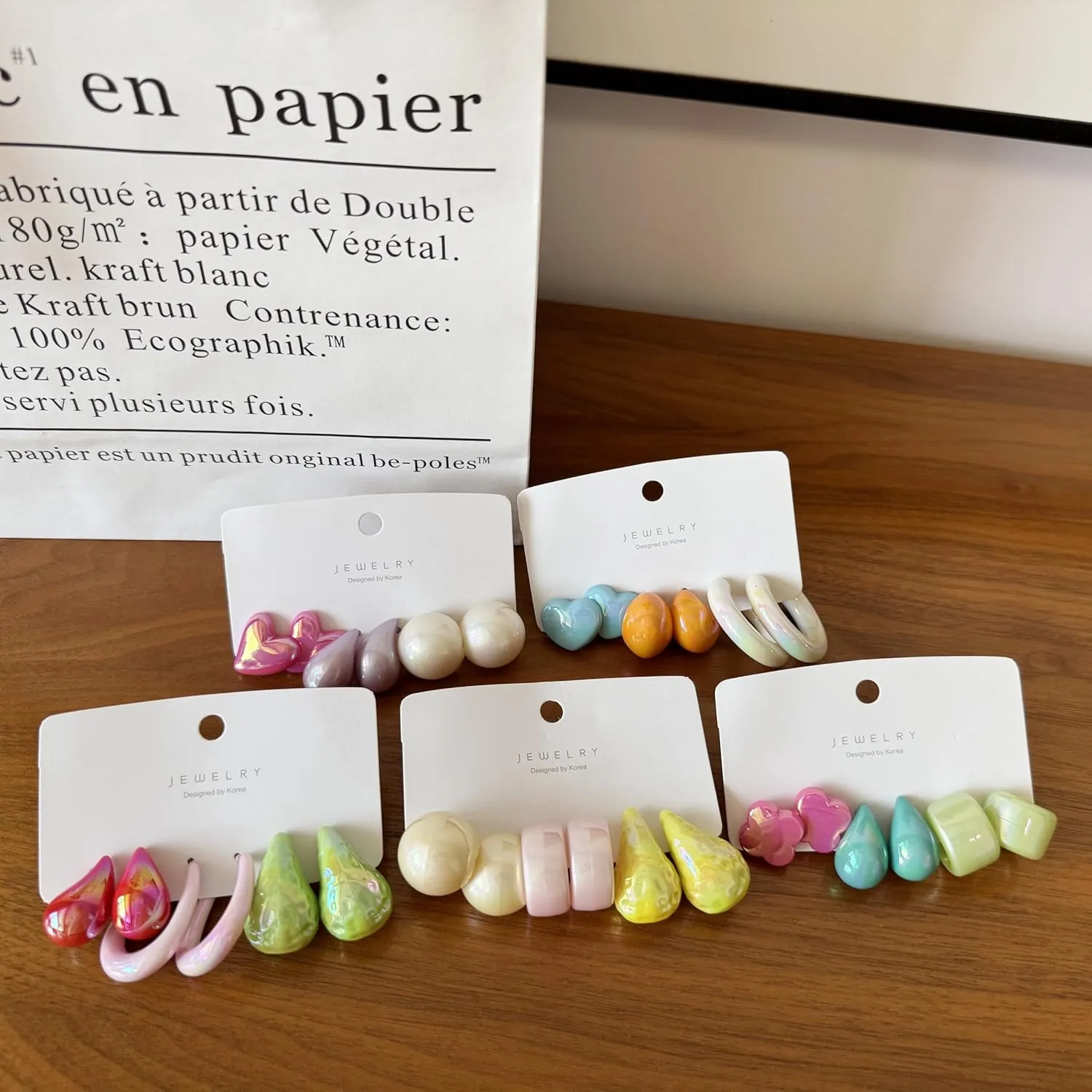 3 Pairs Statement Earrings for Women Cute Acrylic Resin Colorful Drop Earrings Set Teardrop Chunky Hoop Earrings Lightweight Hypoallergenic Fashion accessories