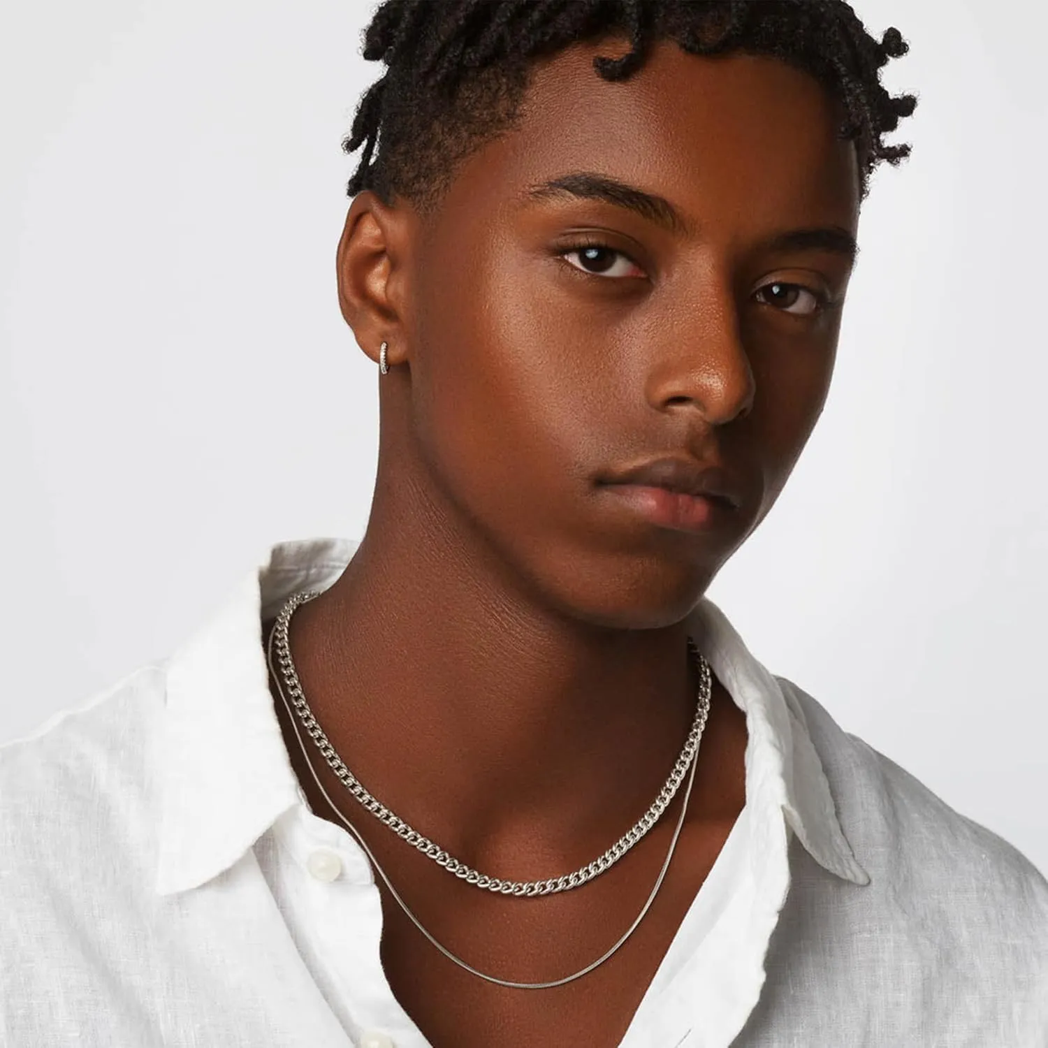 3/5mm 14K Real Gold/Real Silver Plated Cuban Chain for Men Boys, Stainless Steel Cuban Link Chain for Men Boys Sturdy Non-Fading Necklace Fathers Jewelery Gifts for Him 16/18/20/22/24 Inch