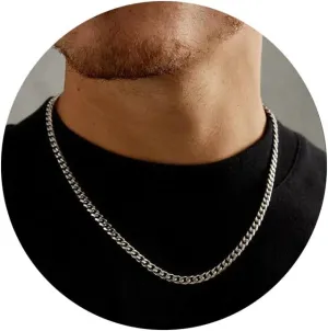 3/5mm 14K Real Gold/Real Silver Plated Cuban Chain for Men Boys, Stainless Steel Cuban Link Chain for Men Boys Sturdy Non-Fading Necklace Fathers Jewelery Gifts for Him 16/18/20/22/24 Inch