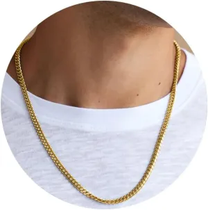 3/5mm 14K Real Gold/Real Silver Plated Cuban Chain for Men Boys, Stainless Steel Cuban Link Chain for Men Boys Sturdy Non-Fading Necklace Fathers Jewelery Gifts for Him 16/18/20/22/24 Inch