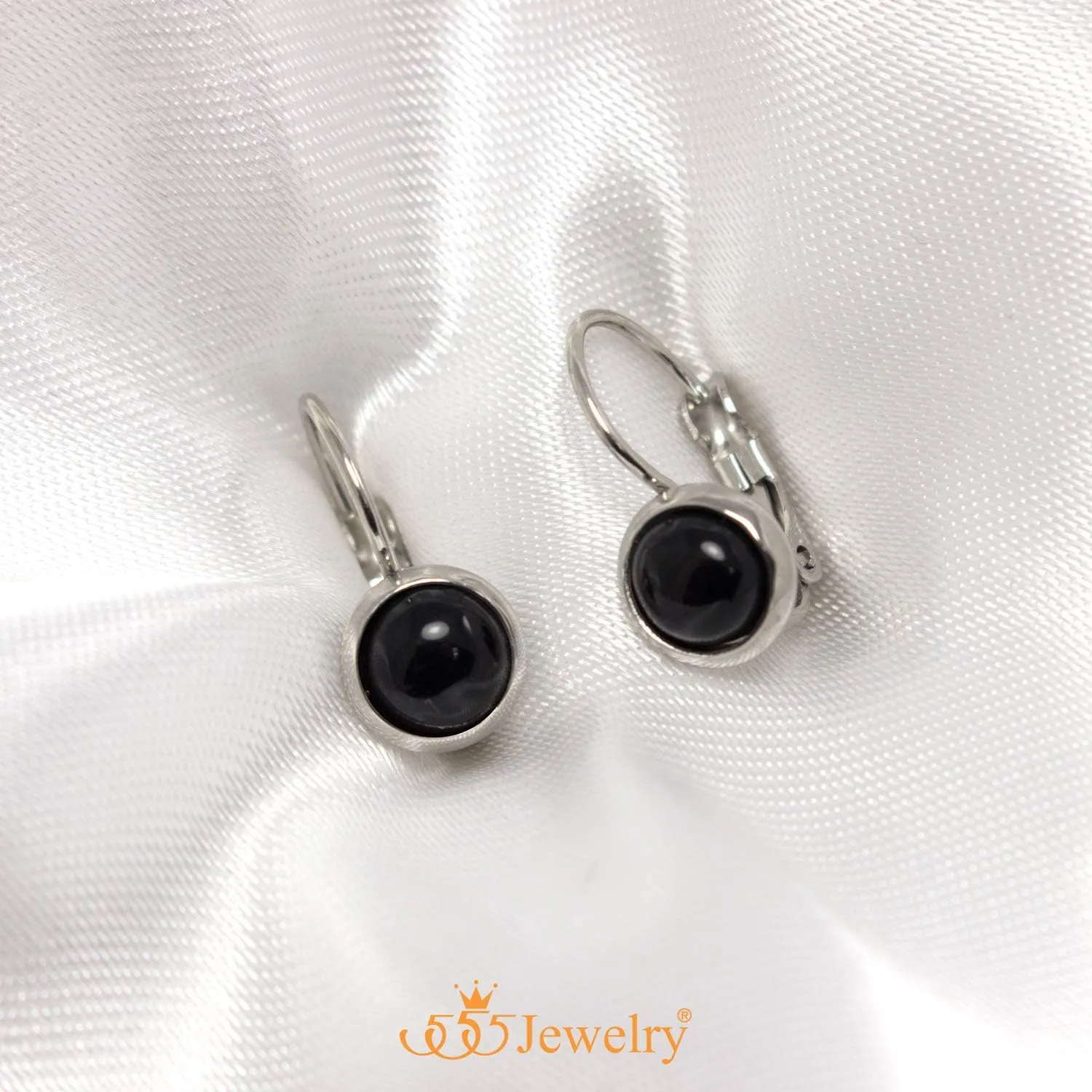 555Jewelry Womens Stainless Steel Stone Cut Classic Leverback Findings Earring, Marble Stone Earrings