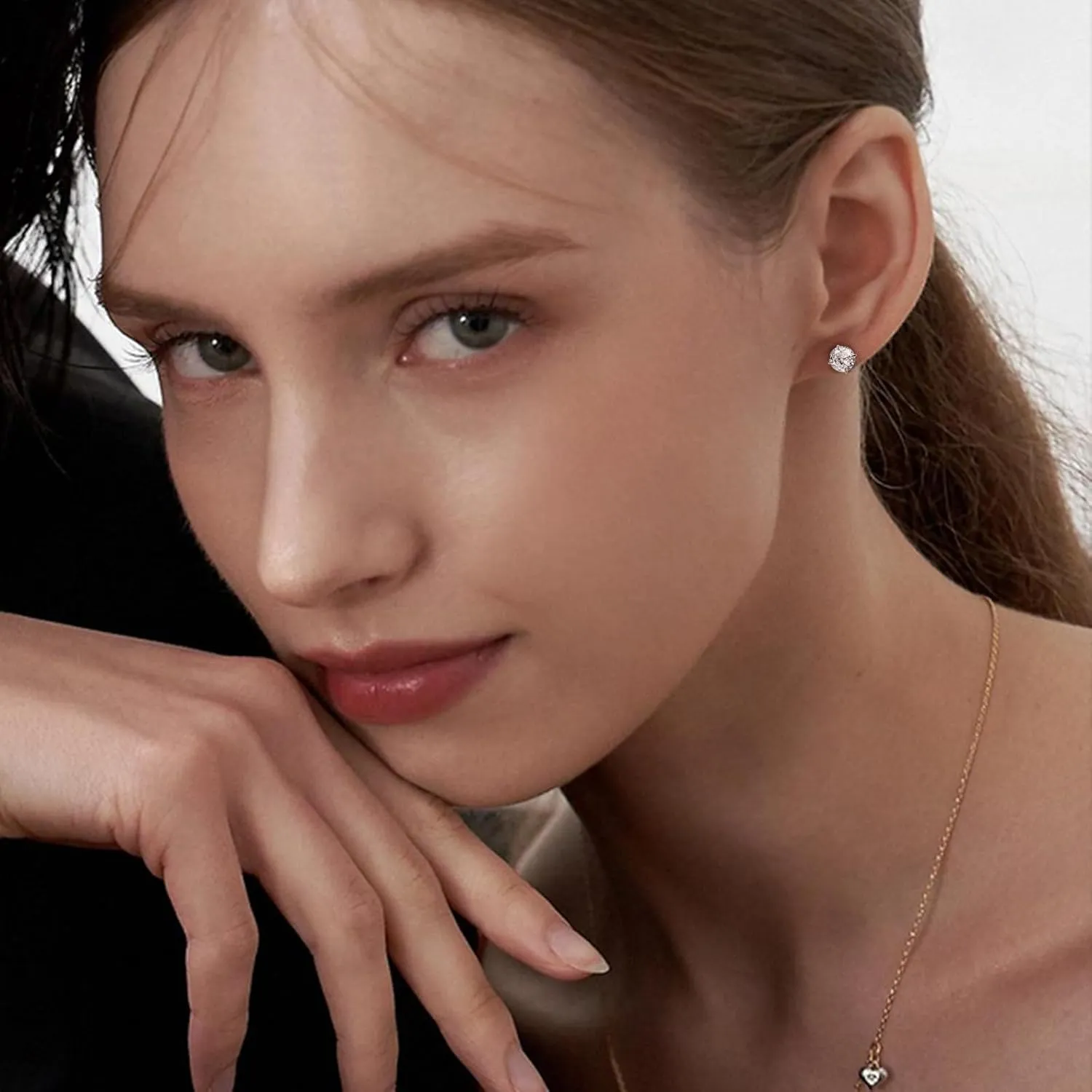 5/6 Pairs Stud Earrings for Women, Stud Earrings Set, Cubic Zirconia Small Stud Earrings, Stainless Steel Hypoallergenic CZ Earrings for Women, Nickel-Free & Allergy-Free, Flat Back Stud Earrings