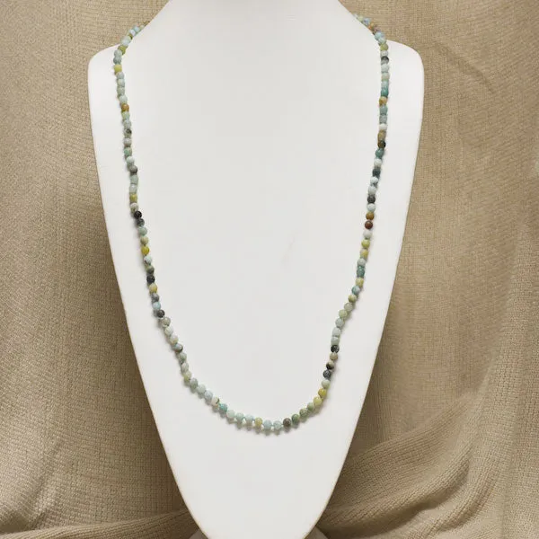 6mm 36 inch Knotted Stone Necklace