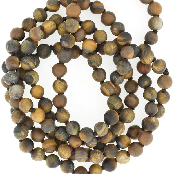 6mm 36 inch Knotted Stone Necklace