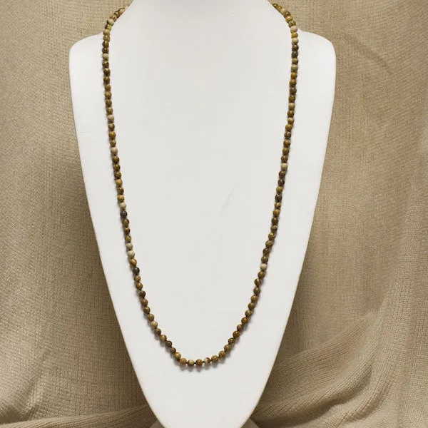 6mm 36 inch Knotted Stone Necklace