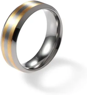 6mm Titanium Wedding Rings for Couples Brushed Surface Gold Plated Strip Wedding Band Engraving Service Comfort Fit SZ 6-12