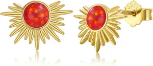 925 Sterling Silver 14k Gold Plated Earring Opal Jackets Geometric Earrings for Women,Dainty Hypoallergenic Jewelry Gift For Women